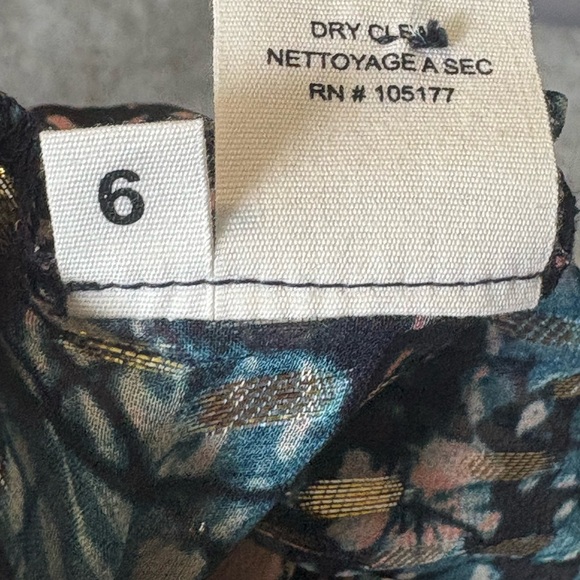 Ulla Johnson Blue and Black Floral Nicola Blouse - Picture 6 of 6